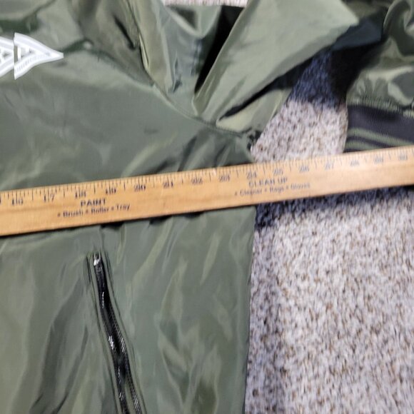 Express Jacket Men’s Medium Green Black Full Zip Reversible Spellout Pockets - Picture 3 of 10